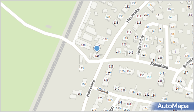 Tychy, Harcerska, 146, mapa Tychów