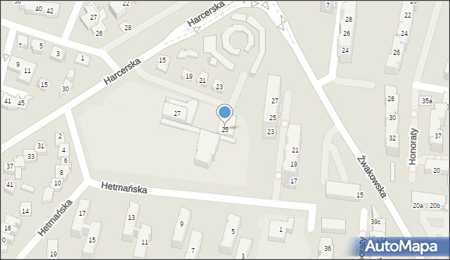 Tychy, Harcerska, 25, mapa Tychów