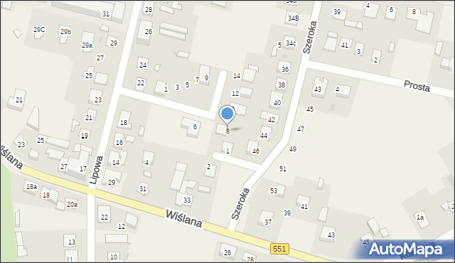 Unisław, Hasińskiego, dr., 8, mapa Unisław