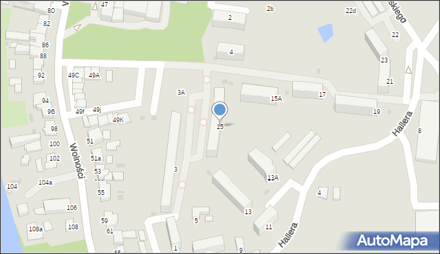 Wąbrzeźno, Hallera Józefa, gen., 15, mapa Wąbrzeźno