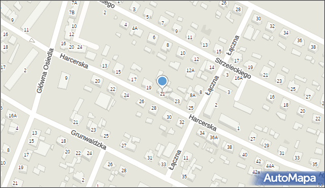 Wągrowiec, Harcerska, 21, mapa Wągrowiec