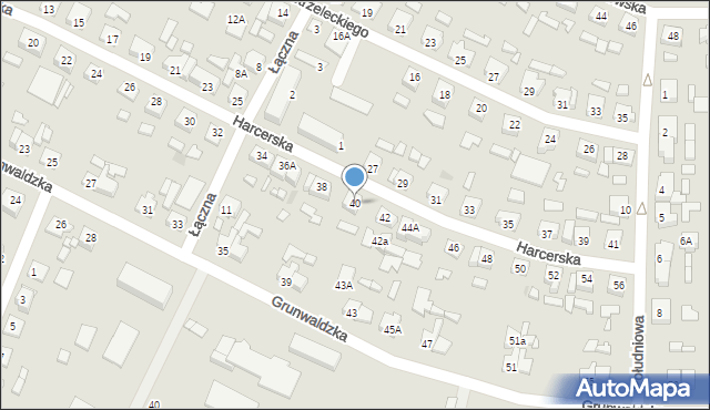 Wągrowiec, Harcerska, 40, mapa Wągrowiec