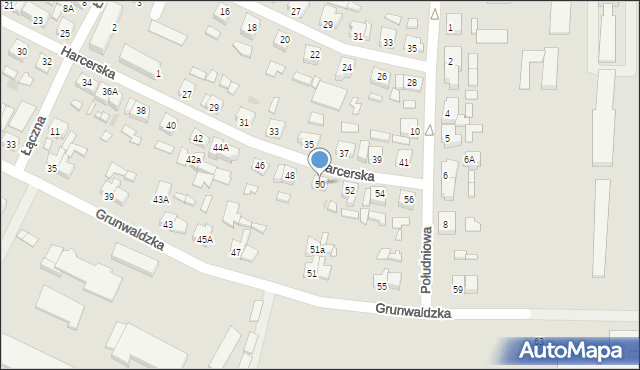 Wągrowiec, Harcerska, 50, mapa Wągrowiec
