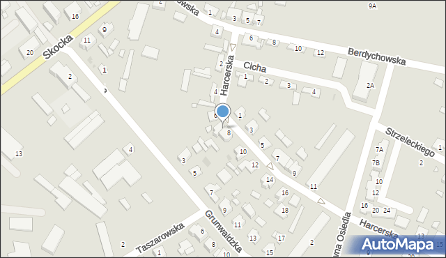 Wągrowiec, Harcerska, 8A, mapa Wągrowiec