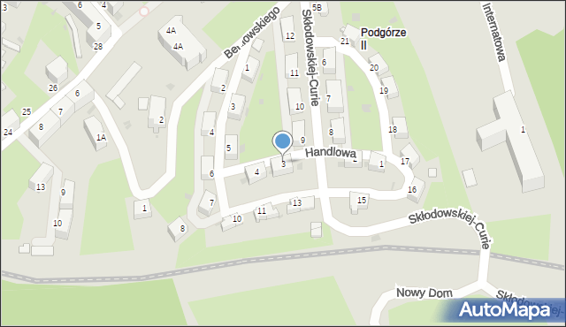 Wałbrzych, Handlowa, 3, mapa Wałbrzycha