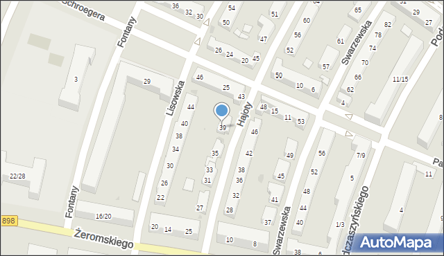 Warszawa, Hajoty, 39, mapa Warszawy