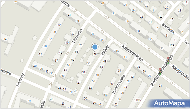 Warszawa, Hajoty, 59, mapa Warszawy