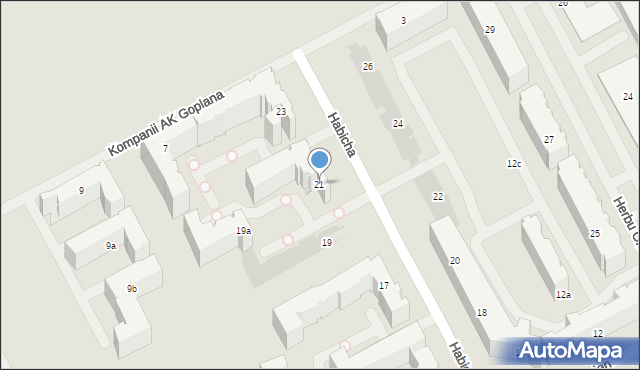 Warszawa, Habicha Edwarda, 21, mapa Warszawy