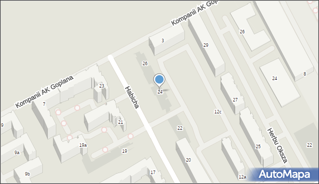 Warszawa, Habicha Edwarda, 24, mapa Warszawy