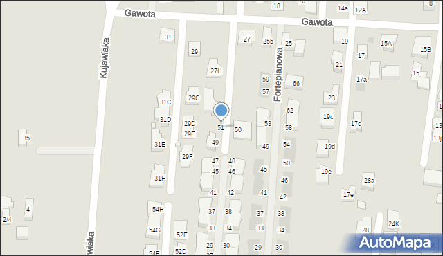 Warszawa, Harmonii, 51, mapa Warszawy