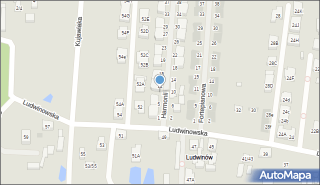 Warszawa, Harmonii, 9, mapa Warszawy