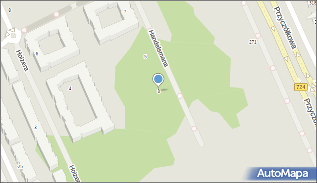 Warszawa, Handelsmana Marcelego, 3, mapa Warszawy