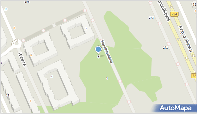 Warszawa, Handelsmana Marcelego, 5, mapa Warszawy