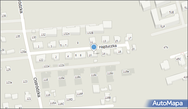 Warszawa, Hajduczka, 12, mapa Warszawy