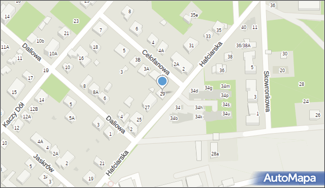 Warszawa, Hafciarska, 29, mapa Warszawy