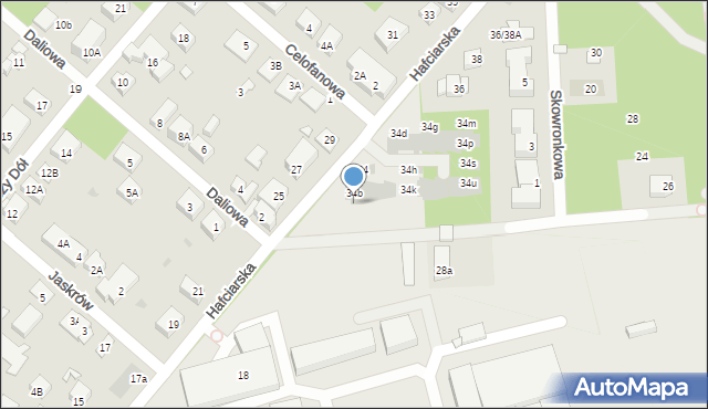 Warszawa, Hafciarska, 34c, mapa Warszawy