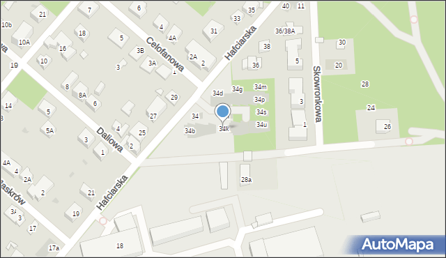 Warszawa, Hafciarska, 34k, mapa Warszawy