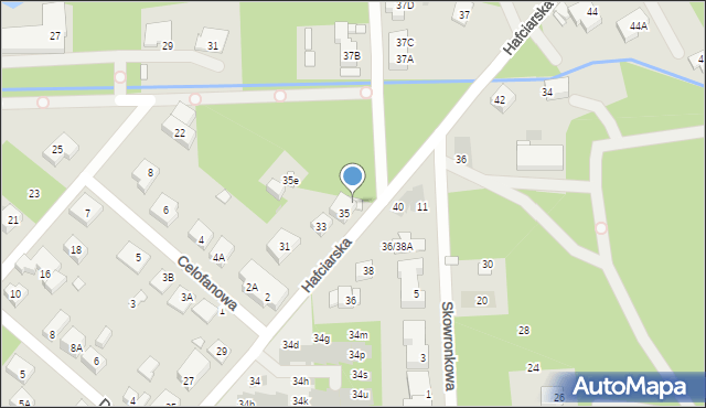 Warszawa, Hafciarska, 35A, mapa Warszawy