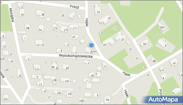 Warszawa, Halki, 13, mapa Warszawy