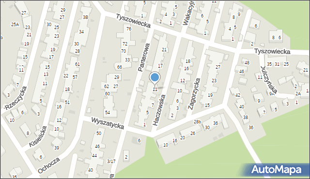 Warszawa, Haczowska, 11, mapa Warszawy