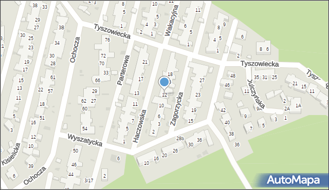 Warszawa, Haczowska, 12, mapa Warszawy