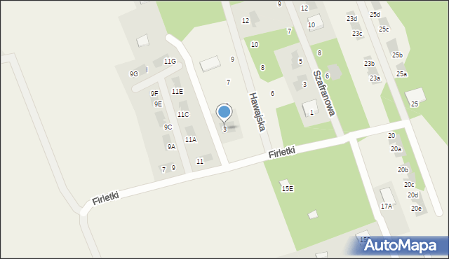 Wiązowna, Hawajska, 3, mapa Wiązowna