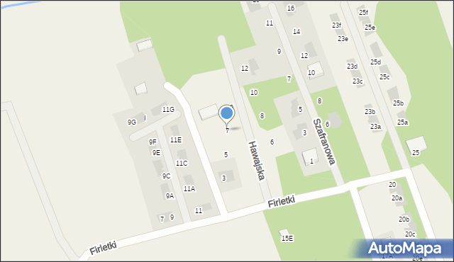 Wiązowna, Hawajska, 7, mapa Wiązowna