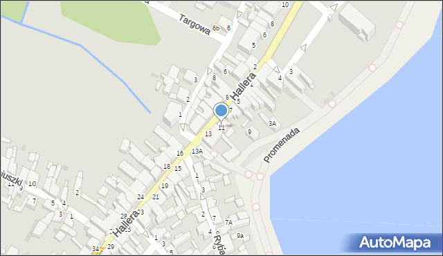 Więcbork, Hallera Józefa, gen., 11, mapa Więcbork