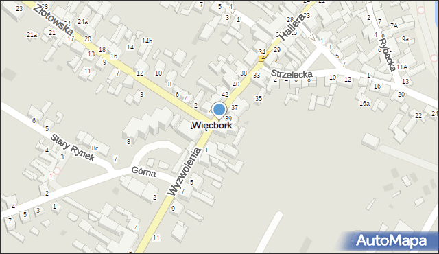 Więcbork, Hallera Józefa, gen., 41, mapa Więcbork