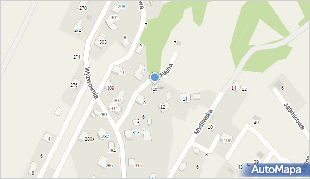 Wilkowice, Halna, 10, mapa Wilkowice