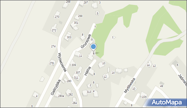 Wilkowice, Halna, 5, mapa Wilkowice