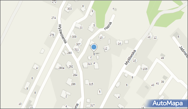 Wilkowice, Halna, 6, mapa Wilkowice