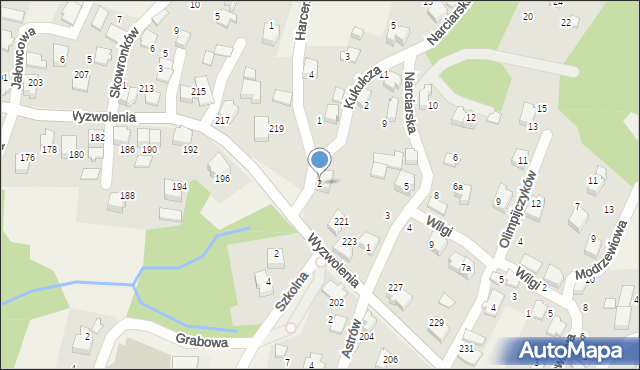 Wilkowice, Harcerska, 2, mapa Wilkowice