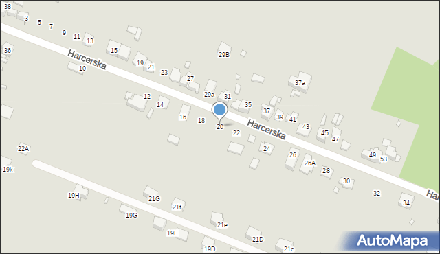 Wojkowice, Harcerska, 20, mapa Wojkowice