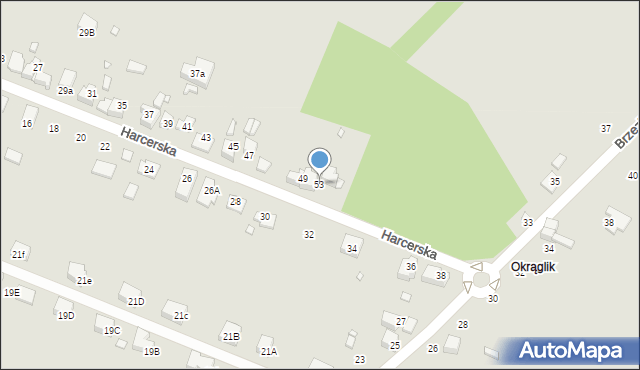 Wojkowice, Harcerska, 53, mapa Wojkowice