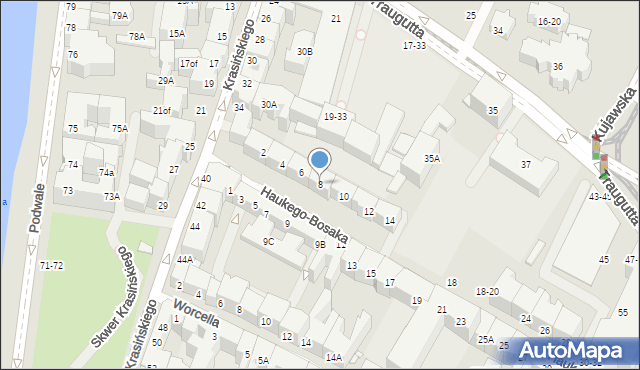 Wrocław, Haukego-Bosaka Józefa, gen., 8, mapa Wrocławia