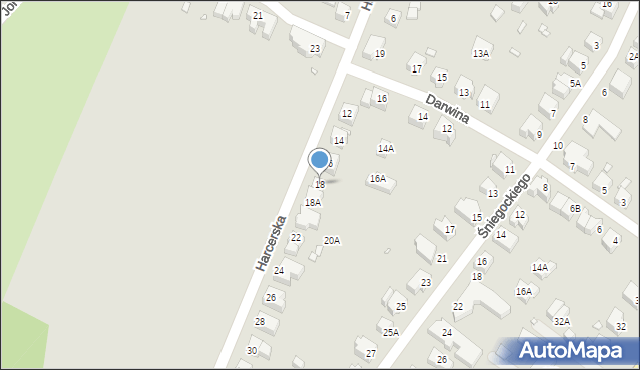 Wrocław, Harcerska, 18, mapa Wrocławia