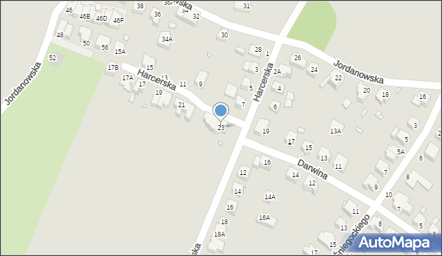 Wrocław, Harcerska, 23, mapa Wrocławia