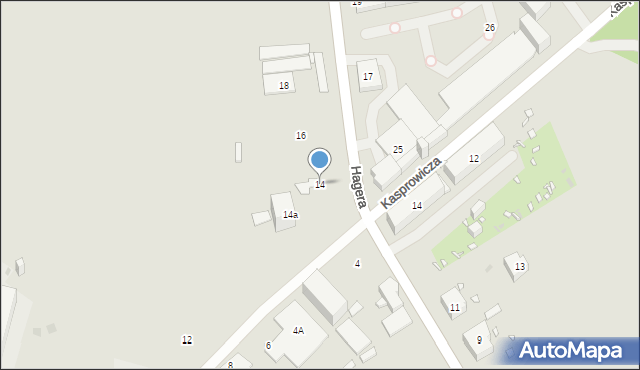 Zabrze, Hagera Bronisława, dr., 14, mapa Zabrza