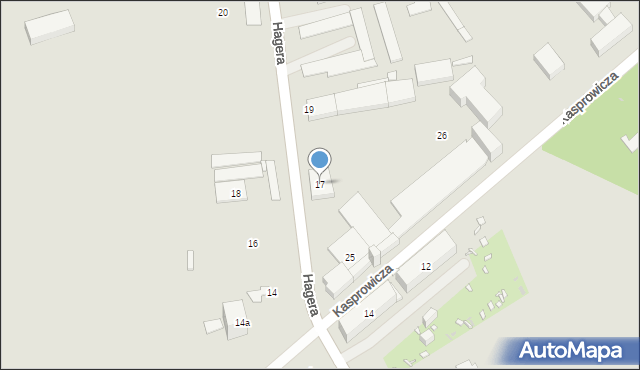 Zabrze, Hagera Bronisława, dr., 17, mapa Zabrza