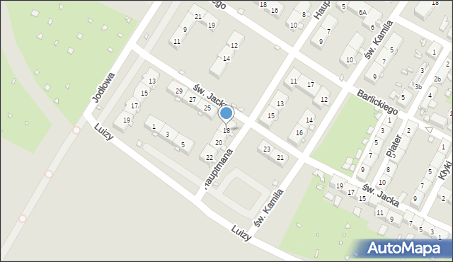 Zabrze, Hauptmana Andrzeja, ks., 18, mapa Zabrza