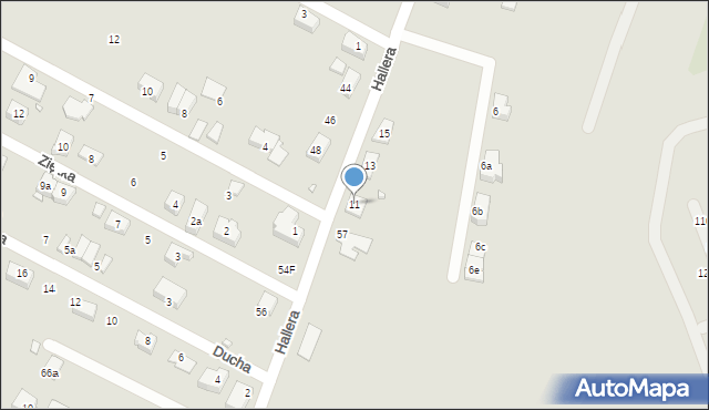 Zabrze, Hallera Józefa, gen., 11, mapa Zabrza