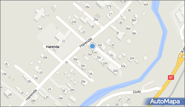Zakopane, Harenda, 32f, mapa Zakopanego