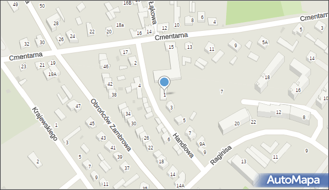 Zambrów, Handlowa, 1, mapa Zambrów