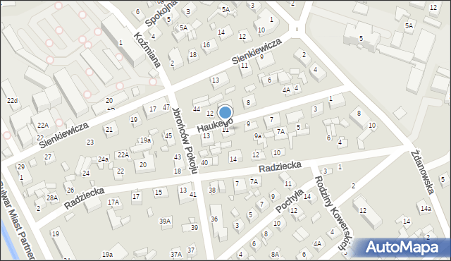 Zamość, Haukego Maurycego, gen., 11, mapa Zamościa