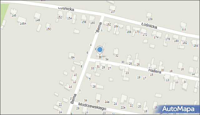 Zawiercie, Hallera Józefa, gen., 36, mapa Zawiercie