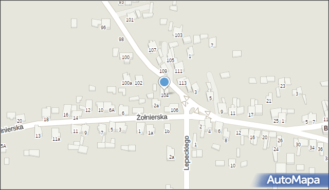 Zawiercie, Harcerska, 104, mapa Zawiercie