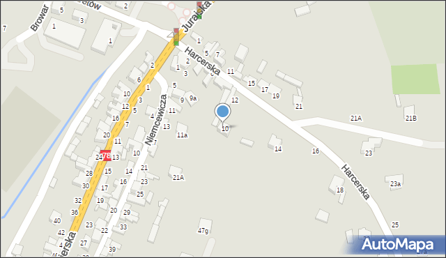 Zawiercie, Harcerska, 12a, mapa Zawiercie