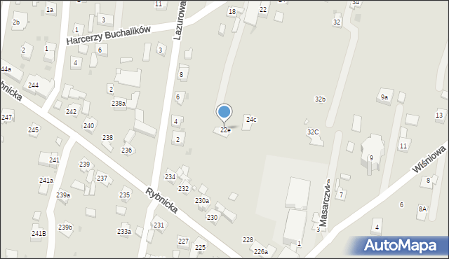 Żory, Harcerzy Buchalików, 22e, mapa Żor