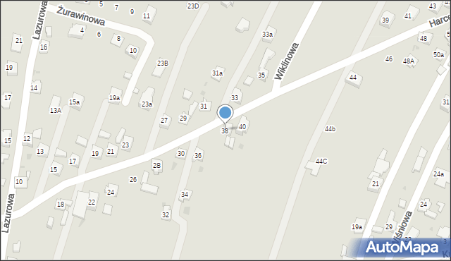 Żory, Harcerzy Buchalików, 38, mapa Żor